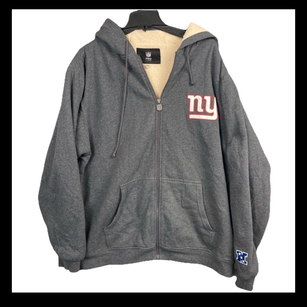 New York Giants Full Zip Hoodie Sherpa Lined pro Line Double Sides Men’s XL NFL
